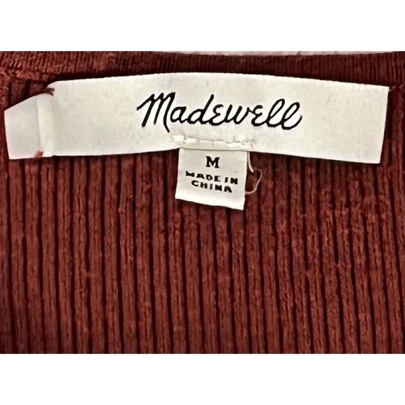 Madewell Brown Halter Neck Ribbed Sleeveless Tank Top Reg Size Medium - Picture 2 of 7